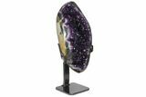 Amethyst Geode Section With Metal Stand - Uruguay #122024-2